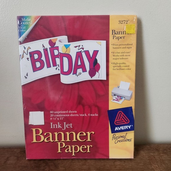 Avery Party Supplies Avery Banner Paper 8 Unprinted Sheets 20